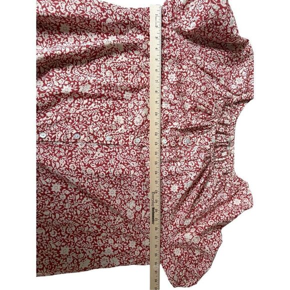 Faherty CARMEL DRESS TANDOORI SPICE MIDI size L Floral Ditsy Button Front Short - Picture 8 of 14